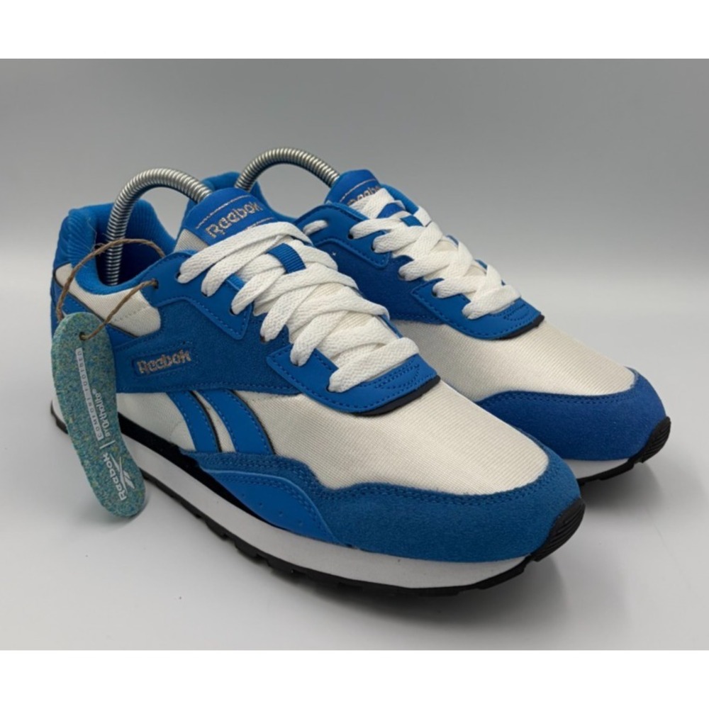 Reebok Womens 8.5 Classic Retro Sneakers Blue White Suede Mesh Lace Up Shoes